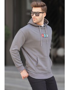 Madmext Smoked Men's Hoodie and Embroidered Sweatshirt 6145
