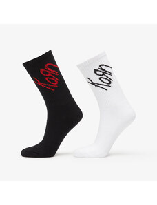 Pánské ponožky Urban Classics Korn Socks 2-Pack Black/ White