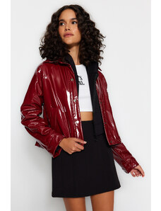 Trendyol Burgundy Oversize Shiny Jacket Coat