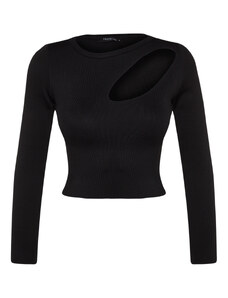 Trendyol Černé okno / vystřižený detail pleteného svetru