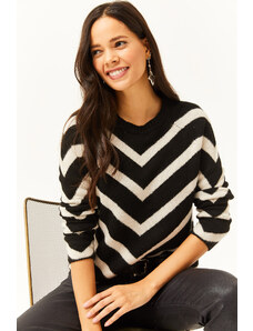 Olalook Dámský černý měkký texturovaný pletený svetr