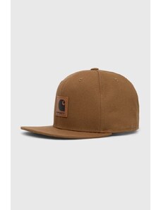 Bavlněná baseballová čepice Carhartt WIP hnědá barva, s aplikací