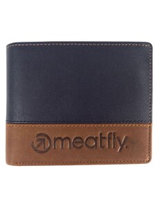 Meatfly kožená peněženka Eddie Premium Navy/Brown | Modrá