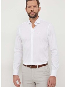 Košile Tommy Hilfiger bílá barva, slim, s italským límcem