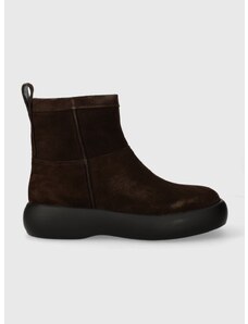 Semišové boty Vagabond Shoemakers JANICK dámské, hnědá barva, na plochém podpatku, zateplené, 5695.040.31