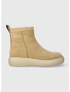 Semišové boty Vagabond Shoemakers JANICK dámské, béžová barva, na plochém podpatku, zateplené, 5695.040.13