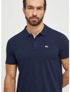 Bavlněné polo tričko Tommy Jeans tmavomodrá barva, DM0DM18312