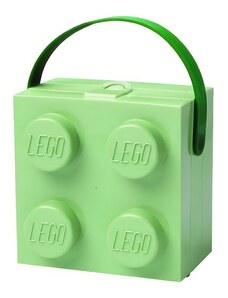 Zelený svačinový box s rukojetí LEGO Storage 16,5 x 16,5 cm