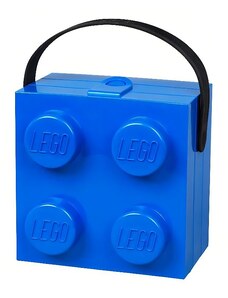Modrý svačinový box s rukojetí LEGO Storage 16,5 x 16,5 cm