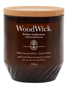 Střední vonná svíčka WoodWick ReNew, Black Currant & Rose