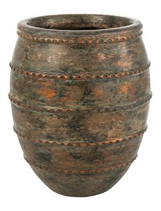 Hnědá keramická váza J-line Gavis 70 cm