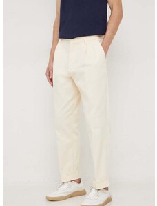 Kalhoty Tommy Hilfiger pánské, béžová barva, jednoduché, MW0MW33919