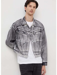 Džínová bunda Calvin Klein Jeans pánská, šedá barva, přechodná, oversize, J30J324971