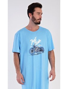 Cool Comics Pánská noční košile s krátkým rukávem Samuel - světle modrá