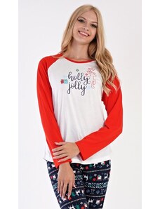 Vienetta Secret Dámské pyžamo dlouhé Vánoční dárek - bílá