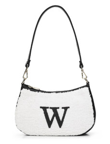 Malá kabelka s ekologickou kožešinou Wittchen, krémově černá, ekologická kůže