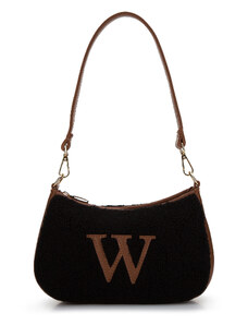Malá kabelka s ekologickou kožešinou Wittchen, černo-hnědá, ekologická kůže