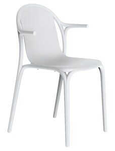 VONDOM Bílá plastová jídelní židle BROOKLYN s područkami