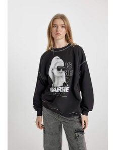 DEFACTO Oversize Fit Barbie Licensed Printed Sweatshirt