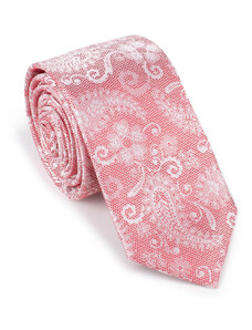 Vzorovaná hedvábná kravata Wittchen, bílo-červená, hedvábí