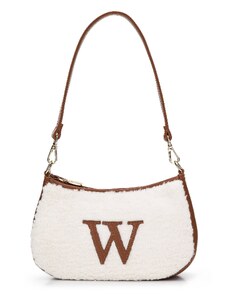 Malá kabelka s ekologickou kožešinou Wittchen, krémově hnědá, ekologická kůže