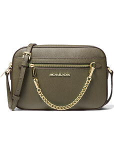 Michael Kors Kabelka Jet Set Large Saffiano Leather Crossbody Bag Olive