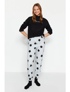 Trendyol Gray 100% Cotton Starry Knitted Pajamas Bottoms