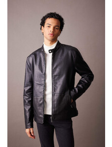 DEFACTO Slim Fit Faux Leather Faux Leather Coat