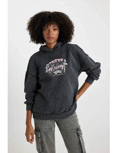 DEFACTO Oversize Fit Printed Long Sleeve Sweatshirt