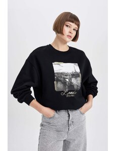 DEFACTO Oversize Fit Printed Long Sleeve Sweatshirt