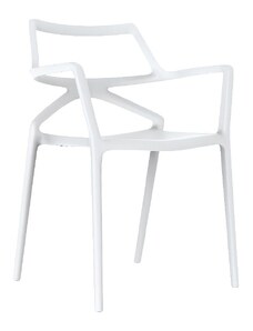 VONDOM Bílá plastová jídelní židle DELTA s područkami