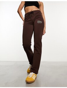 Ed Hardy low rise flared joggers in chocolate with bum graphics co-ord-Brown