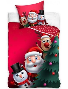 TipTrade (CZ) Vánoční ložní povlečení - motiv Pozdravy ze severního pólu - 100% bavlna Renforcé - 70 x 90 cm + 140 x 200 cm