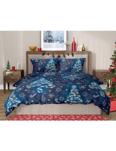 TipTrade (CZ) Vánoční ložní povlečení - modré - 100% bavlna Renforcé - 70 x 90 cm + 140 x 200 cm