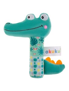 Dětská pískací plyšová hračka s chrastítkem Akuku Krokodýl Barva: Zelená