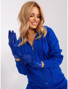 Fashionhunters Dámské kobaltové dotykové rukavice