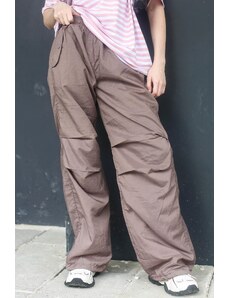 Madmext Brown Parachute Jogger Women's Pants