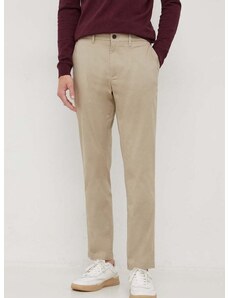 Kalhoty Tommy Hilfiger pánské, hnědá barva, jednoduché, MW0MW33938