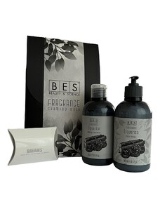 Bes Fragrance Liquorice dárková sada šampon, balzám a přívěšek Swarovski