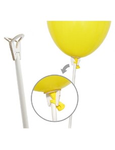 GODAN Tyč s kloboučkem na balonek - 1ks - barva bílá - papírová