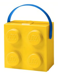Lego Žlutý svačinový box s rukojetí LEGO Storage 16,5 x 16,5 cm
