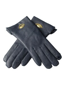 BOHEMIA GLOVES Modré kožené rukavice s kovovou ozdobou