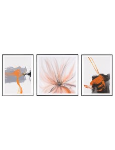 Set tří abstraktních obrazů Somcasa Orange