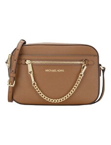 Kožená kabelka Michael Kors Jet Set chain crossbody luggage hnědá