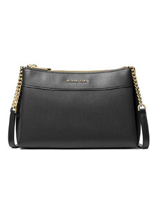 Michael Kors kabelka kožená Jet Set Large Saffiano leather crossbody Black