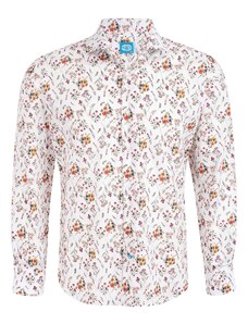 Panareha Men's Floral Cotton Shirt LEVANTO white