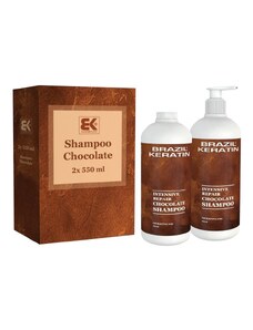 BK Brazil Keratin Brazil Keratin Chocolate Shampoo Duo Set 2 x 550 ml Sada šamponů pro regeneraci poškozených vlasů