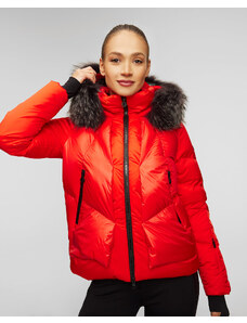 Červená dámská lyžařská bunda s kožíškem Sportalm