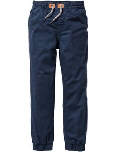 bonprix Ležérní termo kalhoty s měkkou bavlněnou podšívkou pro chlapce Modrá