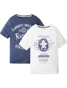 bonprix Tričko pro chlapce z organické bavlny (2 ks v balení) Modrá